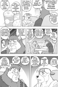 Rating: Safe Score: 0 Tags: 2:3 anthro canid canine canis comic dialogue distance domestic_dog e621 english_text eyewear fast_food felid food glasses greyscale lion male mammal monochrome pantherine ryuu_majin text User: bunchy7s