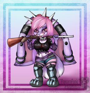 Rating: Safe Score: 0 Tags: alternative_fashion anthro chibi e621 female goth gun huge_ears jackalope_(artist) lagomorph leporid mammal pastel_goth rabbit ranged_weapon solo weapon User: bunchy7s