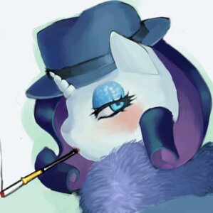 Rating: Safe Score: 0 Tags: blu-red cigarette cigarette_holder clothing e621 equid equine female feral friendship_is_magic hasbro hat headgear headwear horn mammal my_little_pony mythological_creature mythological_equine mythology rarity_(mlp) smoking solo unicorn User: bunchy7s