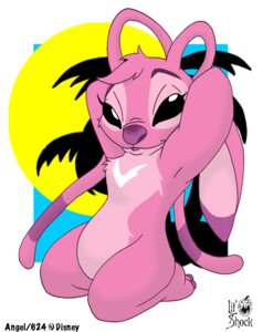 Rating: Safe Score: 0 Tags: alien angel_(lilo_and_stitch) antennae_(anatomy) black_eyes border breast_markings breasts chest_markings chest_tuft copyright_symbol disney e621 english_text experiment_(lilo_and_stitch) female fur hands_behind_head head_tuft lil'_shock lilo_and_stitch looking_at_viewer markings pink_body pink_fur pose purple_nose simple_background solo symbol text tuft watermark white_border User: bunchy7s