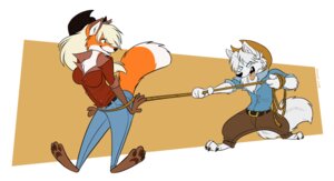 Rating: Safe Score: 0 Tags: age_difference anthro breasts canid canine canis claws clothing cowboy_hat denucard digital_media_(artwork) domestic_dog duo e621 female fox fur hair hat headgear headwear larger_female male mammal open_mouth rope simple_background size_difference smaller_male smile standing tongue tuft User: bunchy7s