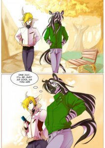 Rating: Safe Score: 0 Tags: 2011 anthro antlers bench blush cellphone clothing comic deer e621 edhel electronics english_text equid equine flip_phone hi_res horn jacket male mammal outside park peritian phone stripes stripes_(character) tail text topwear zebra User: bunchy7s