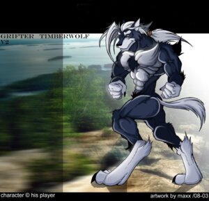 Rating: Questionable Score: 0 Tags: abs anthro biceps big_muscles biped blue_body blue_fur butt canid canine canis claws detailed_background digital_media_(artwork) e621 english_text forest full-length_portrait fur grey_body grey_fur grifter_timberwolf hair male mammal maxx777 muscular muscular_anthro muscular_male nude outside pecs plant portrait solo standing tail text toe_claws tree wolf wood User: bunchy7s