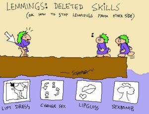 Rating: Explicit Score: 0 Tags: ambiguous_gender female green_hair humor lemming lemmings parody rodent rule34 rule_63 tagme User: bunchy7s Rating: Explicit Score: 0 Tags: ambiguous_gender female green_hair humor lemming lemmings parody rodent rule34 rule_63 tagme User: bunchy7s