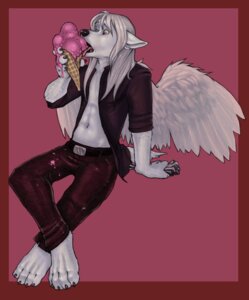 Rating: Safe Score: 0 Tags: anthro biped canid canine canis clothed clothing dessert e621 feathered_wings feathers food hair ice_cream jackal licking male mammal messy open_clothing open_shirt open_topwear pink_eyes shirt sitting solo tongue tongue_out topwear voondahbayosh white_hair wings wolf zasha User: bunchy7s