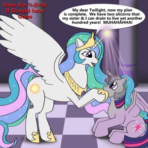 Rating: Safe Score: 0 Tags: 1:1 cobra_mcjingleballs dialogue duo e621 english_text equid equine feathered_wings feathers female feral friendship_is_magic fur hair hasbro horn humor mammal multicolored_hair my_little_pony mythological_creature mythological_equine mythology princess princess_celestia_(mlp) purple_body purple_fur purple_hair royalty size_difference smile text twilight_sparkle_(mlp) two_tone_hair uhoh vampire winged_unicorn wings User: bunchy7s