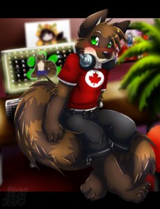 Rating: Safe Score: 0 Tags: 2010 anthro biped blush bottomwear canada canadian clothing computer computer_keyboard e621 electronics graedius_(character) green_eyes headphones headphones_around_neck inuki looking_at_viewer male mammal maple_leaf procyonid raccoon shirt shorts sitting solo tail teeth topwear User: bunchy7s