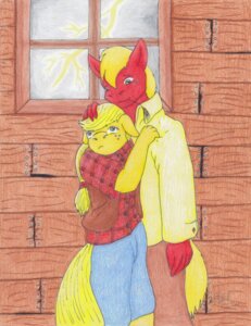 Rating: Questionable Score: 0 Tags: anthro anthrofied applejack_(mlp) big_macintosh_(mlp) blonde_hair bottomwear brother_(lore) clothed clothing comforting duo e621 earth_pony electricity equid equine family female freckles friendship_is_magic fur green_eyes hair hasbro horse inside lightning long_hair lunarlight-prism male mammal my_little_pony orange_body orange_fur pants pony red_body red_fur scared shirt sibling_(lore) sister_(lore) skirt standing storm tail topwear vest window User: bunchy7s