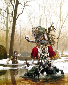 Rating: Safe Score: 0 Tags: 1989 animated_skeleton anterior_nasal_aperture anthro armor black_nose bone boulder bracelet braided_hair brown_body brown_fur canid canine canis chainmail claws clothing coif detailed detailed_background dungeons_and_dragons e621 feathers filigree forest fur gem girdle glowing gold_(metal) group hair hasbro headgear helmet hi_res jewelry keith_parkinson magic magic_user male mammal moss necklace necromancer occult_symbol outside pendant pentagram plant realistic robe rock ruby_(gem) shaman skeleton skull sky snarling surcoat swamp symbol tree tribal_spellcaster undead wand water white_body white_fur wizards_of_the_coast wolf wolfen wraps zombie User: bunchy7s
