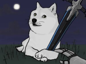 Rating: Safe Score: 0 Tags: 2013 4:3 ambiguous_gender armor black_nose canid canine canis cemetery clothing dark_souls disembodied_hand doge dogelore duo e621 female_(lore) feral fromsoftware fur gauntlets gloves great_grey_wolf_sif handwear looking_at_viewer mammal melee_weapon meme moon solo_focus sword unknown_artist weapon white_body white_fur wolf User: bunchy7s