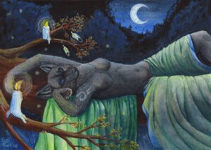 Rating: Questionable Score: 0 Tags: 2006 anthro biped breasts candle canid canine canis clothed clothing detailed_background e621 eosfoxx feathers female looking_at_viewer lying mammal moon navel night nipples on_back outside solo topless tribal wolf User: bunchy7s