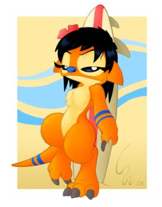Rating: Safe Score: 0 Tags: 2008 3_toes alien anthro black_hair blue_eyes blue_nose border chest_tuft claws disney e621 experiment_(lilo_and_stitch) eyelashes fan_character feet female flower fur hair half-closed_eyes lilo_and_stitch looking_at_viewer narrowed_eyes orange_body orange_fur plant ribera smug solo stephani surfboard tail toes tuft vehicle watercraft white_border User: bunchy7s