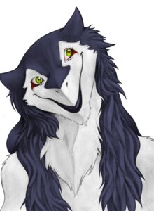 Rating: Safe Score: 0 Tags: absurd_res black_body black_fur chest_tuft clothed clothing e621 eye_markings female fur green_eyes hi_res mammal markings multicolored_eyes rain_silves sergal simple_background smile solo tamasan topless tuft white_background white_body white_fur yellow_eyes User: bunchy7s