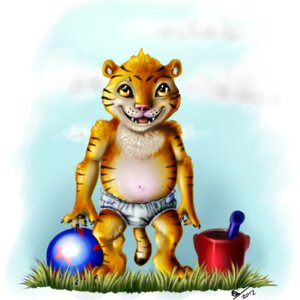 Rating: Safe Score: 0 Tags: 1:1 2012 anthro ball bare_chest clean_diaper clothed clothing diaper diaper_only e621 felid looking_at_viewer male mammal nisrii pantherine shijuzu solo star star_ball star_pattern star_polygon star_print stripes tail tiger toddler topless wearing_diaper young young_anthro User: bunchy7s