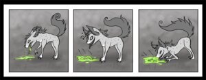 Rating: Safe Score: 0 Tags: 2010 bodily_fluids bone canid canine canis digital_media_(artwork) digitigrade e621 eating eyes_closed female feral glowing lambie mammal solo spot_color tail toony vomit vomiting wolf User: bunchy7s