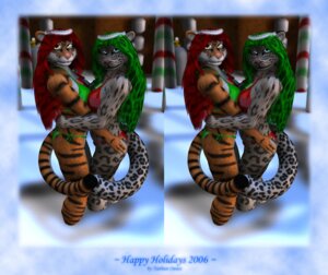 Rating: Questionable Score: 0 Tags: 3d_(artwork) amber_eyes anthro bikini blue_eyes breasts christmas clothed clothing cross_eye_stereogram digital_media_(artwork) duo e621 eyefuck felid female fur green_hair hair holidays hug hugging_another leopard long_hair looking_at_viewer mammal nathanounce outside pantherine red_hair side-tie_bikini side-tie_clothing side-tie_swimwear side_by_side_stereogram side_view skimpy snow snow_leopard soul_devouring_eyes spots stereogram string_bikini stripes swimwear tail tiger two-piece_swimsuit whiskers User: bunchy7s