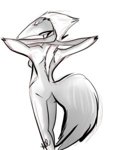 Rating: Questionable Score: 0 Tags: 4:5 anteater anthro biped breasts e621 female hands_behind_head long_snout mammal nude pilosan rear_view simple_background sketch snout solo standing tail unknown_artist white_background xenarthran User: bunchy7s