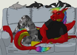 Rating: Questionable Score: 0 Tags: 2007 clothing dragon e621 hair horn levi_(babylevithan) leviathan_(artist) looking_at_viewer male membrane_(anatomy) membranous_wings multicolored_hair mythological_creature mythological_scalie mythology rainbow_hair scalie solo tail wings User: bunchy7s