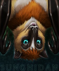 Rating: Safe Score: 0 Tags: 2013 5:6 ambiguous_gender bat blue_eyes cedarwolf character_badge_(artwork) claws e621 fangs feral fur hair looking_at_viewer mammal membrane_(anatomy) membranous_wings orange_body orange_fur orange_hair short_hair solo sunghidan teeth tongue tongue_out upside_down whiskers white_body white_fur wings yellow_body yellow_fur User: bunchy7s