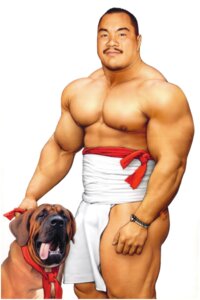 Rating: Questionable Score: 0 Tags: 5_fingers asian_clothing beard big_muscles black_nose bracelet brown_body brown_fur canid canine canis clothed clothing detailed domestic_dog duo e621 east_asian_clothing facial_hair feral fingers fur hair human human_focus humanoid_hands japanese_clothing jewelry jiraiya_(artist) looking_aside looking_at_viewer male mammal muscular muscular_male mustache nipples not_furry_focus nude open_mouth real short_hair simple_background size_difference smile standing tongue tongue_out topless white_background white_body white_fur User: bunchy7s