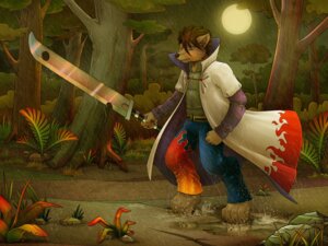 Rating: Safe Score: 0 Tags: 2013 4:3 anthro bodily_fluids bottomwear canid canine canis clothing coat cosplay crying detailed_background digital_media_(artwork) e621 forest fur glistening kiba1_(character) male mammal melee_weapon moon naruto nature night outside pants plant raghan raining sky solo sword tears topwear tree weapon wolf User: bunchy7s