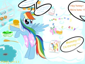 Rating: Safe Score: 0 Tags: 4:3 apron blue_body blue_feathers blue_fur clothing cloud cooking detailed_background dialogue e621 english_text equid equine family feathered_wings feathers female feral food friendship_is_magic fur gracy hair hasbro mammal multicolored_hair multicolored_tail my_little_pony mythological_creature mythological_equine mythology pegasus purple_eyes rainbow_dash_(mlp) rainbow_hair rainbow_tail solo tail text toony wings User: bunchy7s