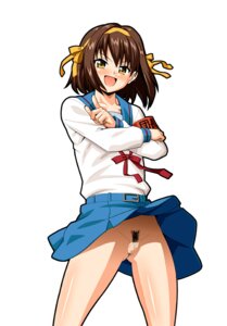 Rating: Explicit Score: 0 Tags: blush brown_hair censored clothing drain_(artist) evork_festa_(artist) female inoue_nanaki no_panties pubic_hair pussy rule34 school_uniform short_hair skirt smile suzumiya_haruhi suzumiya_haruhi_no_yuuutsu upskirt User: bunchy7s