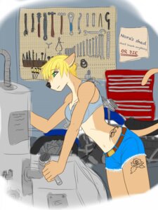 Rating: Safe Score: 0 Tags: 3:4 anthro artist_name belt belt_buckle black_nose blonde_hair bolt_(fastener) bottomwear bra brown_body buckle clothed clothing domestic_cat e621 eyebrow_through_hair eyebrows felid feline felis female furnace green_eyes hair hi_res leg_tattoo mammal motor_vehicle motorcycle nora_(rain-yatsu) partially_clothed rain-yatsu ratchet_wrench ruler seattle_fur shed shorts solo tail tattoo text tire toolbox tools translucent translucent_hair underwear vehicle wheel working wrench User: bunchy7s