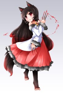 Rating: Safe Score: 0 Tags: :< akihara_nakuru animal_humanoid bare_shoulders black_hair blood bodily_fluids bottomwear brooch brown_hair canid canid_humanoid canine canine_humanoid canis clothed clothing e621 fangs female gradient_hair hair humanoid jewelry kagerou_imaizumi long_hair mammal mammal_humanoid multicolored_hair mythological_canine mythological_creature mythology off_shoulder red_eyes red_hair shirt skirt solo teeth topwear touhou werecanid werecanine werecreature werewolf wide_sleeves wolf wolf_humanoid wolf_tail User: bunchy7s