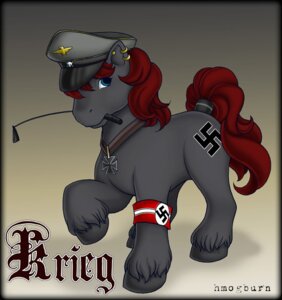 Rating: Safe Score: 0 Tags: accessory armband blue_eyes clothing cross cutie_mark e621 ear_piercing earth_pony equid equine fan_character female feral furgonomics hair hasbro hat headgear headwear holly_marie_ogburn hooves horse iron_cross jewelry krieg looking_at_viewer mammal my_little_pony nazi piercing pony red_hair riding_crop ring simple_background solo swastika tail tail_accessory tail_jewelry tail_ring toony whip User: bunchy7s Rating: Safe Score: 0 Tags: accessory armband blue_eyes clothing cross cutie_mark e621 ear_piercing earth_pony equid equine fan_character female feral furgonomics hair hasbro hat headgear headwear holly_marie_ogburn hooves horse iron_cross jewelry krieg looking_at_viewer mammal my_little_pony nazi piercing pony red_hair riding_crop ring simple_background solo swastika tail tail_accessory tail_jewelry tail_ring toony whip User: bunchy7s