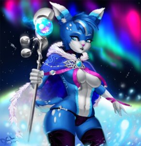 Rating: Questionable Score: 0 Tags: 2013 anthro big_breasts blue_eyes blue_hair breasts canid canine clothed clothing dclzexon e621 female hair magic_user mammal melee_weapon navel panties polearm skimpy solo staff under_boob underwear weapon User: bunchy7s