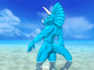 Rating: Questionable Score: 0 Tags: 4:3 anthro beach biceps big_muscles blue_body blue_skin bone_frill butt casual_nudity ceratopsian ceratopsid chasmosaurine claws cloud detailed_background dinosaur e621 extreme_dinosaurs fabfelipe frill_(anatomy) grin horn male marginocephalian muscular muscular_anthro muscular_male nude ornithischian outside partially_submerged prehistoric_species reptile sand scalie sea seaside sky smile solo spike_(extreme_dinosaurs) tail triceratops water User: bunchy7s