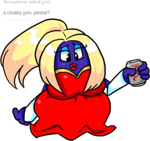 Rating: Questionable Score: 0 Tags: armor armwear beverage beverage_can big_breasts blonde_hair bottomwear bracers breasts clothing digital_media_(artwork) dress e621 english_text female generation_1_pokemon hair humanoid jigglybutts jynx lips low_res nintendo not_furry pokemon pokemon_(species) purple_body purple_skin red_bottomwear red_clothing red_lips red_topwear soda solo text topwear white_armwear white_clothing wide_hips User: bunchy7s Rating: Questionable Score: 0 Tags: armor armwear beverage beverage_can big_breasts blonde_hair bottomwear bracers breasts clothing digital_media_(artwork) dress e621 english_text female generation_1_pokemon hair humanoid jigglybutts jynx lips low_res nintendo not_furry pokemon pokemon_(species) purple_body purple_skin red_bottomwear red_clothing red_lips red_topwear soda solo text topwear white_armwear white_clothing wide_hips User: bunchy7s