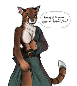 Rating: Questionable Score: 0 Tags: 2011 ahnassi anthro belt bethesda_game_studios black_nose blush breasts brown_body brown_fur chest_tuft clothed clothing colored_sketch conditional_dnp dialogue e621 ear_piercing english_text featureless_breasts felid female flapjack9000_(artist) fur khajiit looking_at_viewer mammal markings microsoft morrowind naturally_censored one_breast_out partially_clothed piercing ring_(marking) ringed_tail robe simple_background sketch smile smirk solo striped_body striped_fur striped_markings striped_tail stripes suggestive tail tail_markings text the_elder_scrolls third-party_edit tom_fischbach tuft undressing white_background white_body white_fur yellow_eyes User: bunchy7s