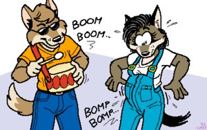 Rating: Safe Score: 0 Tags: 16:10 2003 anthro belly big_belly canid canine canis clothed clothing coyote drum duo e621 eyewear female fetal_movement humor low_res male mammal musical_instrument overalls percussion_instrument pregnant pregnant_anthro pregnant_female procyonid raccoon sunglasses suspenders tail waccoon widescreen User: bunchy7s