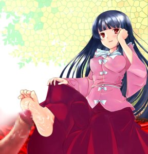 Rating: Explicit Score: 0 Tags: barefoot black_hair censored cum feet female footjob kaguya_houraisan long_hair male penis red_eyes rule34 solo touhou yako User: bunchy7s