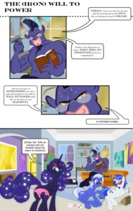 Rating: Questionable Score: 0 Tags: anthro blue_body blue_feathers book bovid bovine clothing comic cutie_mark dialogue e621 english_text equid equine european_mythology eyewear feathered_wings feathers female feral friendship_is_magic glasses greek_mythology group hasbro hi_res horn inside iron_will_(mlp) male mammal minotaur my_little_pony mythological_creature mythological_equine mythology panties princess_luna_(mlp) quadruped smile sunglasses tail text trixie_(mlp) ultraspacemobile underwear unicorn vinyl_scratch_(mlp) winged_unicorn wings User: bunchy7s