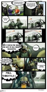 Rating: Safe Score: 0 Tags: aircraft angry anthro bovid bunge canid canine canis caprine comic dialogue digital_media_(artwork) e621 english_text goat group helicopter hi_res human inside_helicopter male mammal sarge_rhon_jambo tail text vehicle wolf User: bunchy7s