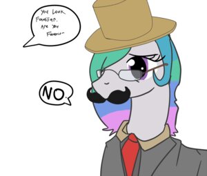 Rating: Safe Score: 0 Tags: accessory clothed clothing diabolical_(4chan) dialogue disguise e621 english_text equid equine eyewear facial_hair female feral friendship_is_magic glasses hair hasbro hat headgear headwear horn mammal multicolored_hair mustache my_little_pony mythological_creature mythological_equine mythology necktie princess princess_celestia_(mlp) purple_eyes rainbow_hair royalty simple_background solo suit talking_feral text unknown_artist white_background winged_unicorn wings User: bunchy7s Rating: Safe Score: 0 Tags: accessory clothed clothing diabolical_(4chan) dialogue disguise e621 english_text equid equine eyewear facial_hair female feral friendship_is_magic glasses hair hasbro hat headgear headwear horn mammal multicolored_hair mustache my_little_pony mythological_creature mythological_equine mythology necktie princess princess_celestia_(mlp) purple_eyes rainbow_hair royalty simple_background solo suit talking_feral text unknown_artist white_background winged_unicorn wings User: bunchy7s