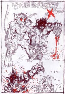 Rating: Explicit Score: 0 Tags: anthro black_and_white_and_red blood bodily_fluids colored_pencil_(artwork) decapitation domestic_cat e621 english_text felid feline felis fight gore group gun hi_res house_mouse jerry_mouse male mammal mariano metro-goldwyn-mayer mixed_media mouse murid murine parody pen_(artwork) ranged_weapon rodent severed_body_part severed_head sketch tail text thomas_cat tom_and_jerry traditional_media_(artwork) tuxedo_cat violence weapon User: bunchy7s