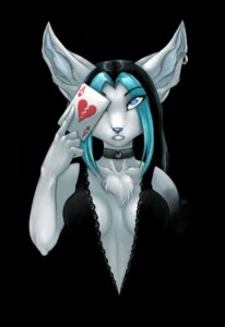 Rating: Safe Score: 0 Tags: ace_of_hearts alternative_fashion anthro bent_arm black_background black_hair blue_eyes breasts broken_heart canid canine card chest_tuft cleavage clothed clothing collar dark_theme e621 ear_piercing ear_ring female fox fur goth hair heart_symbol holding_card holding_object holding_single_card luna-v mammal piercing player playing_card raised_hand ring_piercing simple_background solo tucked_arm tuft User: bunchy7s