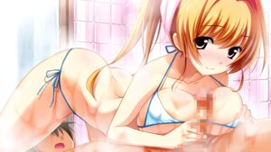 Rating: Explicit Score: 0 Tags: bikini censored female game_cg kinomoto_misaki male orange_hair panta penis renai_zero_kilometer rule34 swimsuit wet User: bunchy7s