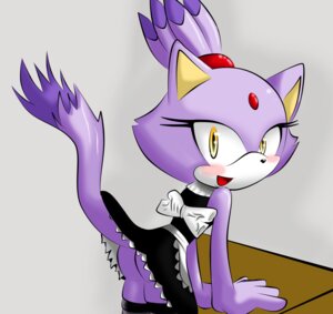 Rating: Questionable Score: 0 Tags: amber_eyes anthro bent_over blaze_the_cat blush bottomwear butt clothed clothing domestic_cat e621 felid feline felis female fur hair looking_at_viewer maid_uniform mammal purple_body purple_fur purple_hair sega skirt solo sonic_the_hedgehog_(series) spinboost tail tail_under_skirt tail_upskirt uniform upskirt User: bunchy7s