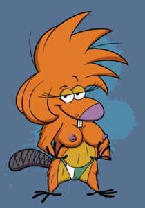 Rating: Questionable Score: 0 Tags: anthro beaver breasts clothed clothing e621 female mammal nickelodeon nipples rodent skimpy solo tail the_angry_beavers third-party_edit topless treeflower unknown_artist User: bunchy7s