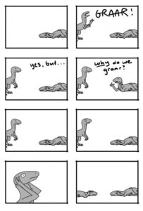 Rating: Safe Score: 0 Tags: ambiguous_gender black_and_white claws comic dialogue dinosaur dromaeosaurid duo e621 ellipsis english_text exclamation_point existential_crisis feet feral humor monochrome nude open_mouth philosoraptor prehistoric_species question_mark reptile roaring saurischian scalie simple_background text theropod unknown_artist velociraptor white_background User: bunchy7s