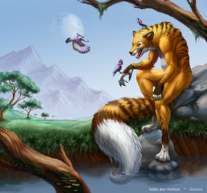 Rating: Safe Score: 0 Tags: anthro avian bird bjpentecost canid canine detailed detailed_background digital_media_(artwork) e621 feral fluffy fluffy_tail fox fur group male mammal outside potbelly realistic realistic_anthro sitting sky solo_focus standing step_pose tail water User: bunchy7s
