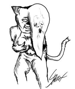 Rating: Questionable Score: 0 Tags: big_breasts black_and_white breasts e621 felid female mammal monochrome simple_background sirru skilletboy solo tail what what_has_science_done white_background User: bunchy7s