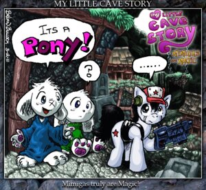 Rating: Safe Score: 0 Tags: alternate_species ambiguous_gender anthro bellcountycomics black_hair blue_clothing blue_sweater blue_topwear cave_story clothed clothing crossover cutie_mark detailed_background dialogue e621 english_text equid equine feral green_clothing green_sweater green_topwear group gun hair hasbro hat headgear headwear horse lagomorph male mammal mimiga my_little_pony ponification pony quadruped quote_(cave_story) ranged_weapon sue_sakamoto sweater tail text topwear toroko weapon white_body User: bunchy7s