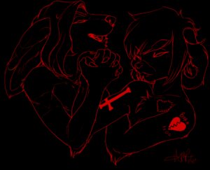 Rating: Safe Score: 0 Tags: 2006 alternative_fashion anthro black_and_red broken_heart chest_tuft colored_line_art covering_chest cross digital_drawing_(artwork) digital_media_(artwork) duo e621 female flat_chested glamfur goth inverted_cross kaku_q._spookaboo lemur line_art male mammal monochrome primate signature strepsirrhine tuft zeriara zeriara_(character) User: bunchy7s