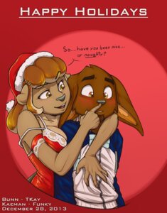 Rating: Questionable Score: 0 Tags: 2013 anthro beaver big_ears black_nose breast_squish breasts brown_body brown_eyes brown_fur brown_hair buckteeth bunn_delafontaine chemise christmas christmas_clothing christmas_headwear clothed clothing dialogue digital_media_(artwork) duo e621 english_text female freckles fur hair half-length_portrait hat headgear headwear holidays kaeman long_hair male mammal nightgown portrait rodent santa_hat shaded shirt smile squish suggestive t-kay teeth text topwear torso_grab yellow_eyes User: bunchy7s